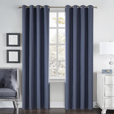 Dreaming Casa 100 Blackout Curtains 102 inches Long 2 Panels Set Linen NAVY