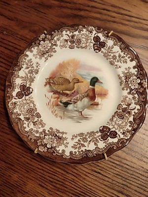 Wandteller Porzellan Enten Stockenten Palissy England Royal Worcester 25 cm