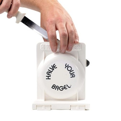 Halve Your Bagel - Slicer, Durable Kitchen 3'' x 6 '' x 7'', White 