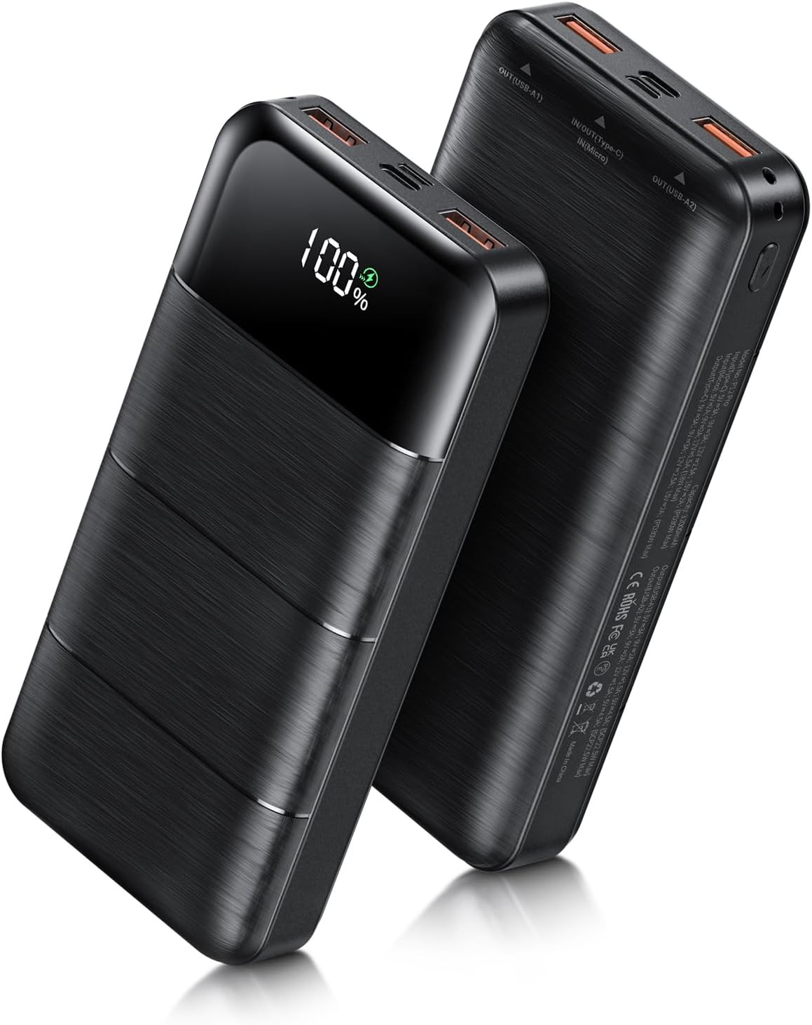 32000mAh 5V3A Fast Charging Portable Power Bank in Black
