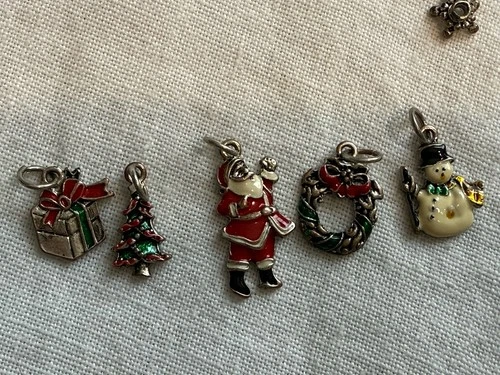 Vintage Charms, Lot Of Christmas Pendants Charms Craft Jewelry Charms
