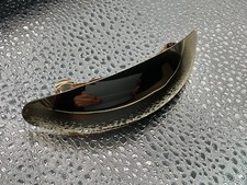 VTG POLISHED GOLD TONE METAL ELONGATED OVAL SHAPE HAIR BARRETTE 3 3/4  