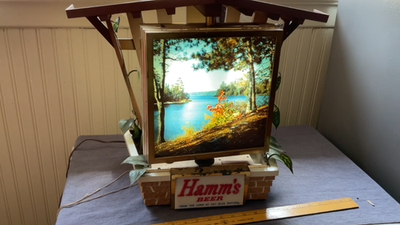 Hamm's BEER 壁掛け時計　アメトイ ビンテージ　TOY 雑貨 Working VTG Hamm's Beer Rotating Lighted Beer Clock “Rare” | eBay