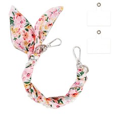Scarf Phone Strap for Women Pearl Phone Charm Wristlet Anti-drop Cellphone la...