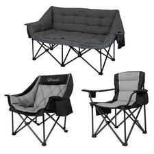 Levede Large Camping Chair Folding Outdoor Portable Fishing Picnic Travel Seat