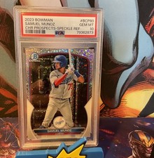 🔥2023 Bowman Chrome Prospect Speckle Refractor Serial 37/299 Samuel Munoz