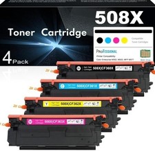 508A 508X M553 Toner Cartridge Set 4 Pack Black, Cyan, Magenta, Yellow 