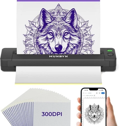 MUNBYN Tattoo Stencil Printer ITP06, 300DPI Wireless Thermal Tattoo Printer w... - product listing photo