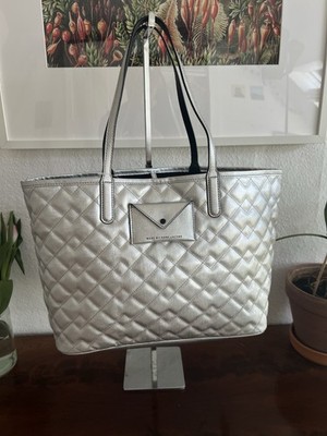 Vintage Marc By Marc Jacob s quilted  Totebag/beach Bag With Purse Silver