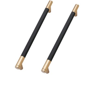Komotia 30Pcs Matte Black+Champagne Bronze Cabinet Pulls knurled 6-1/4''