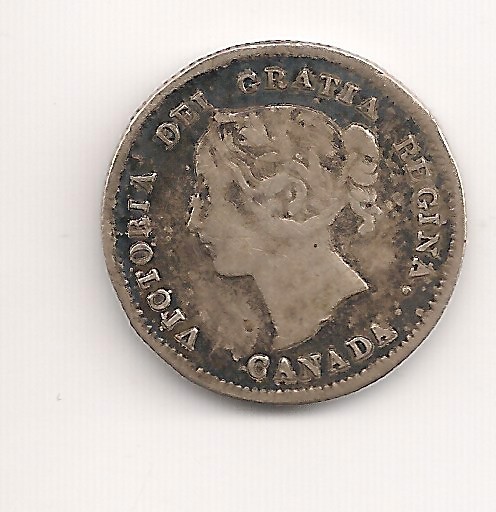 #A0921 Silver 1899 Dominion of Canada Victoria 5 cents Cat. KM#2 ASW 0.0346 oz.