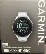 New Garmin Forerunner 265S Running Smartwatch 010-02810-04 Whitestone