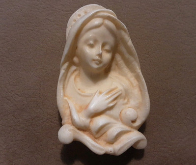 F. G.M. Italy Virgin Mary Neoclassical Style  Wall Hanging Image. Vintage. 