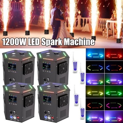 4x 1200W LED Cold Spark Machine Stage Effect DMX Firework Machine DJ Wedding