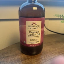 Heritage Store Organic Castor Oil 32 fl oz (946 Ml) Nourishing 01/28