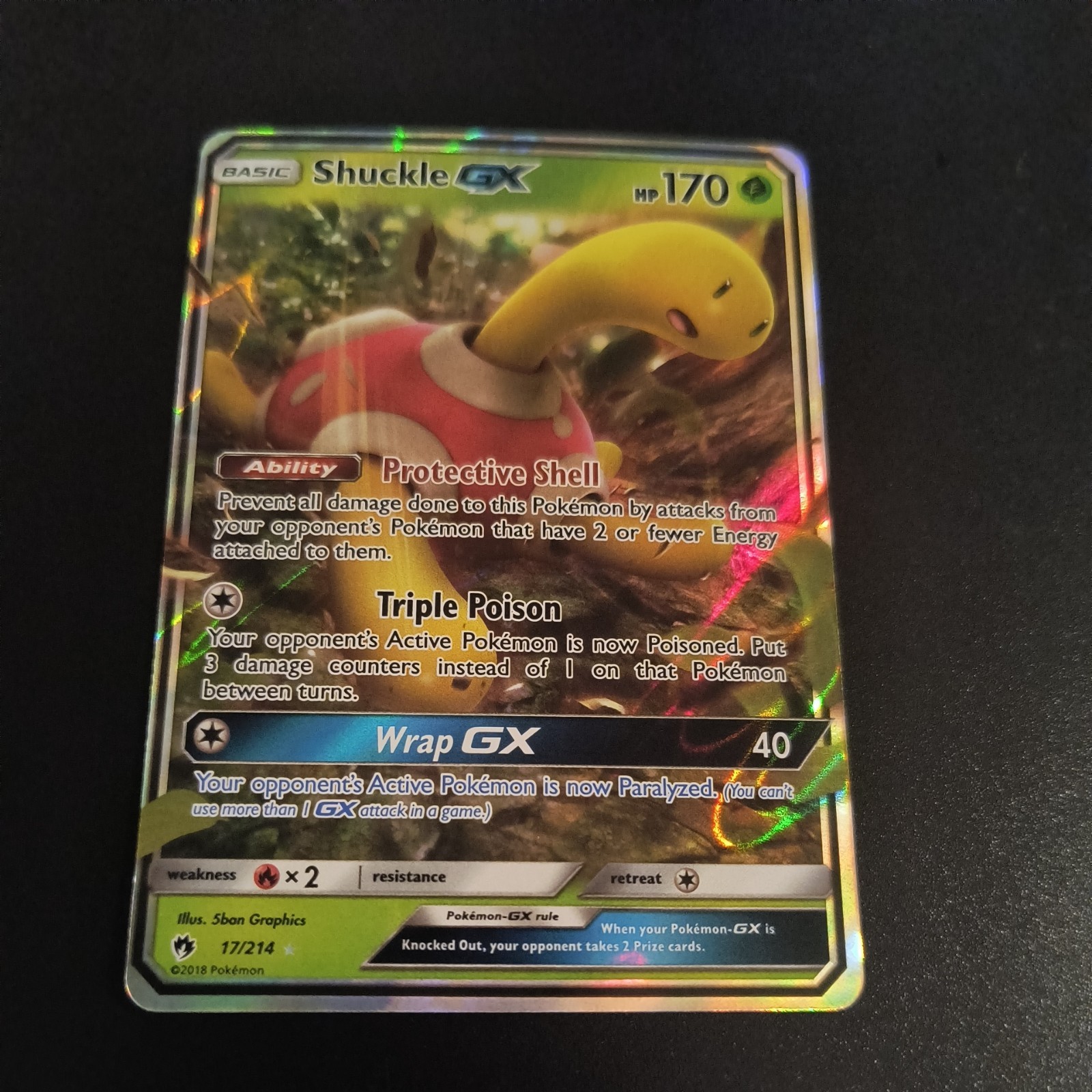 Pokémon TCG Shuckle GX Lost Thunder Holo Full Art Ultra Rare