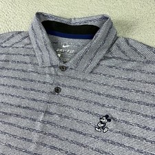 Disney Parks Mickey Mouse Nike Dri-Fit Golf Polo Blue Striped Mens Small