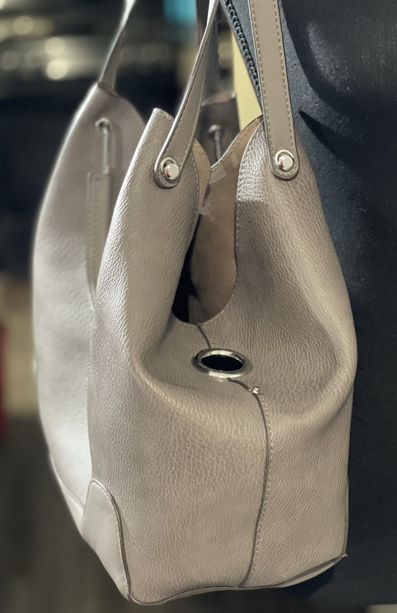 Sondra Roberts Squared Vegan Leather Double Handle Shoulder Bag in