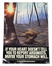 Vintage 1992 US Forest Service Woods Arson Poster Report Arsonists 18x27