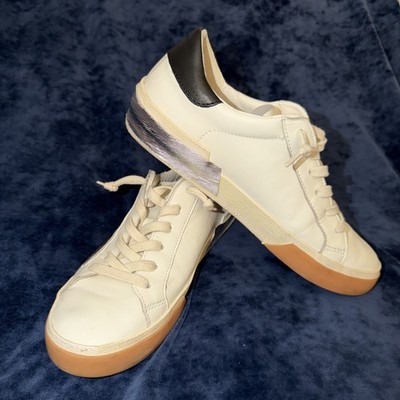 Dolce Vita Zina Lace Up Sneaker Shoes Women's White/Black Size US7 EU37.5