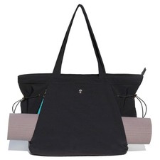 Tote Bag with Yoga Mat Carrier Pocket for Women Shoulder Bags Drawstring for ...