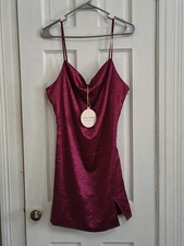 Saints And Hearts NWT Women’s Satin Dress Medium Cowl Neck Nightie Gown E6