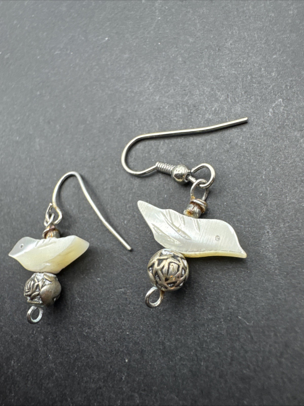 Native Inspired Dangle Drop MOP Bird 1” Earrings … - image 6