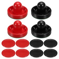 4Pcs Air Hockey Pushers 96mm with Pads and 8Pcs Air Hockey Pucks for Game Tables