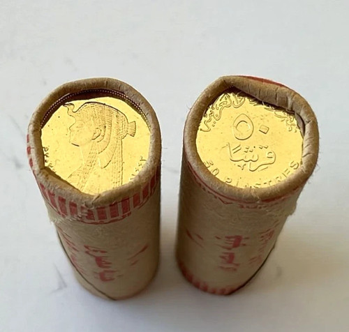 Egypt 50 Piastres (80 Coins) TWO ROLLS CLEOPETRA 2023 UNC MINT KM 942