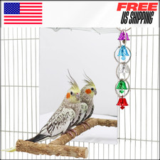 Bird Mirror Toy W Perch Stand with Bird Swing Bell Toys Parakeet, Bird Cage