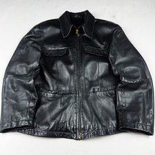 Vintage Black Leather Jacket Genuine Leather ...