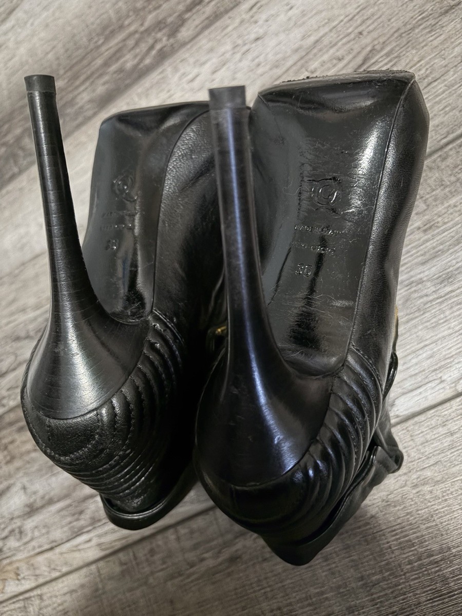 Vintage Alexander McQueen Women Skull Moto Peep Toe Zip Booties | eBay