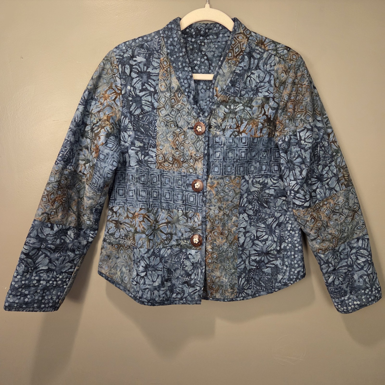 Handmade Batik Reversible Button Up Jacket Wearab… - image 4