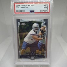 2014 TOPPS CHROME #207 ZACK MARTIN ROOKIE RC PSA 9 MINT Dallas Cowboys
