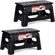 Foldable Step Stool for Kids and Adults,15-Inch Extra Wide 9-Inch Height (2 Pack
