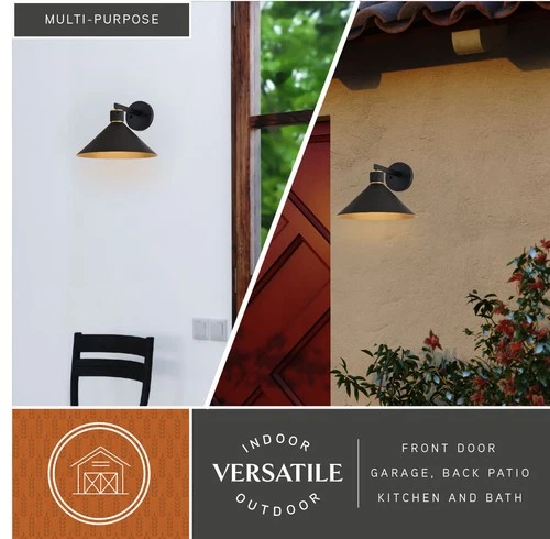 Vaxcel Lighting T0682 Dunbar 10" Tall Wall Sconce - Gold - Picture 10 of 12