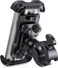 Lamicall Motorcycle Phone Mount Holder - [Dual Vibration Dampener] Black 