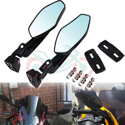 Black Motorcycle Side Mirrors For Suzuki Hayabusa GSX1300R GSXR