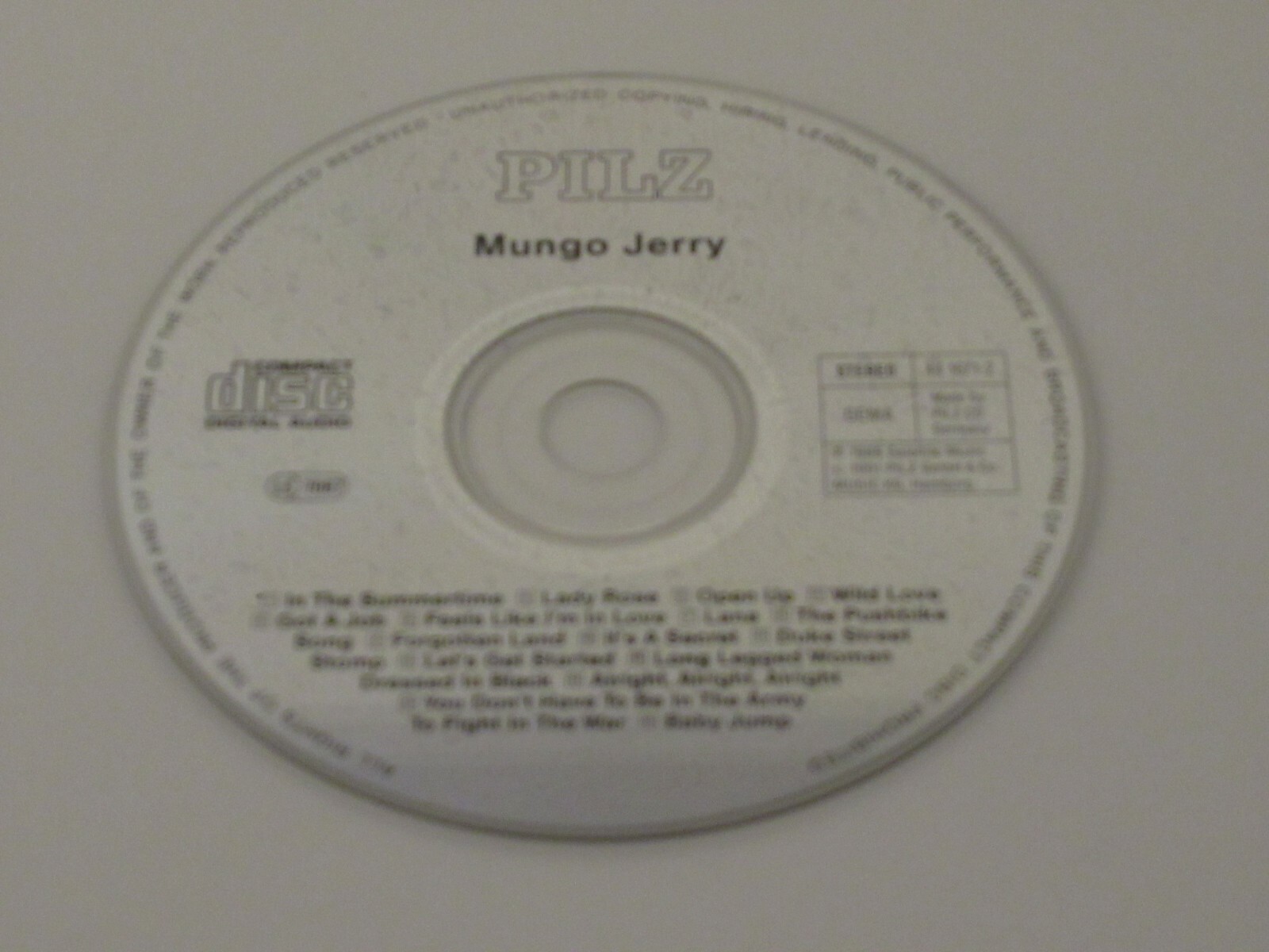 Mungo Jerry The Best Of Mungo Jerry In The Summertime / 44 16712