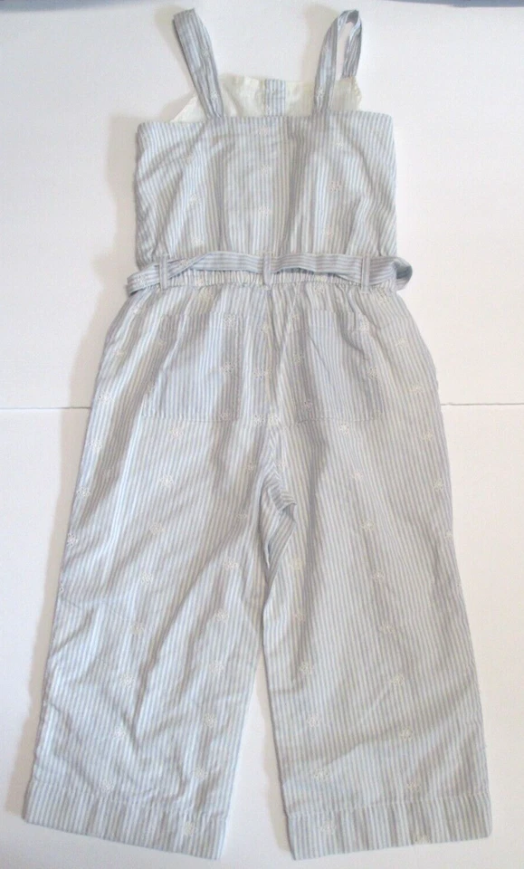 GIRLS GAP KIDS BELLE BLUE STRIPED EYELET JUMPSUIT OUTFIT SIZE S SMALL 6 7 - Image 3 of 3