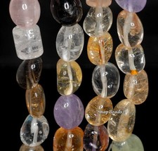 20X10-12X5MM MIX QUARTZ GEMSTONE NUGGET LOOSE BEADS 7inch