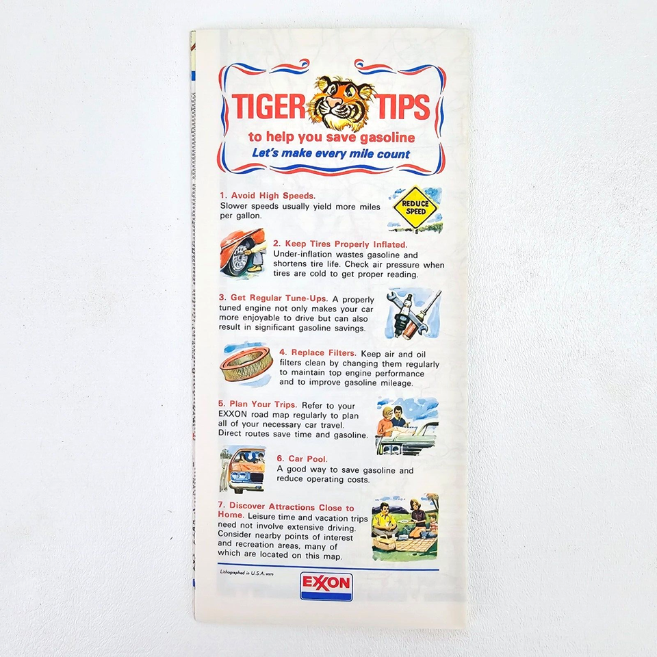 Vintage 1979 Exxon Company Alabama Printed Gas Station Travel