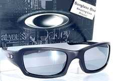 NEW Oakley FIVES SQUARED Matte Black POLARIZED Galaxy Chrome Sunglass 9238