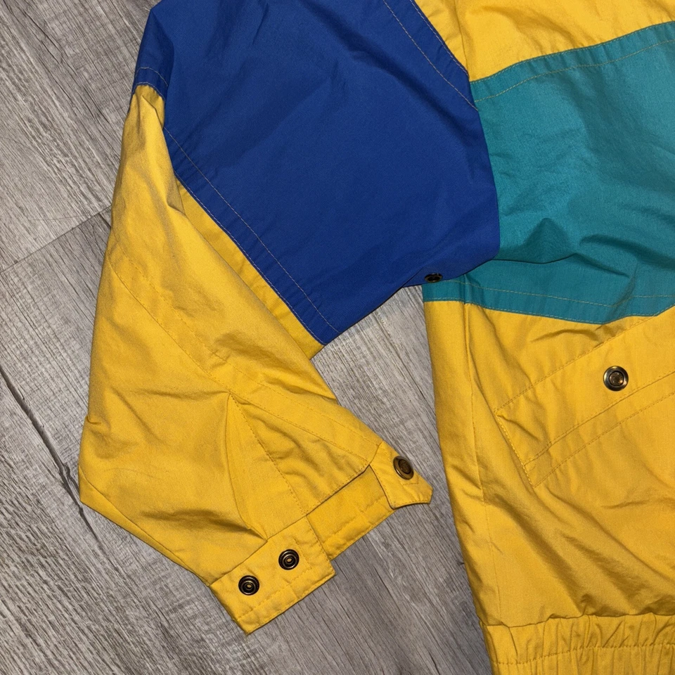 Jaqueta masculina vintage London Fog Color Block Wind Naut média 1991 Colorway 0313 - Imagem 3 de 4