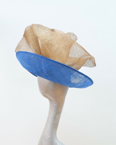 Coast- Feature hat in Electric Blue with Metallic Gold trim ASCOT WEDDING - Picture 5 of 9