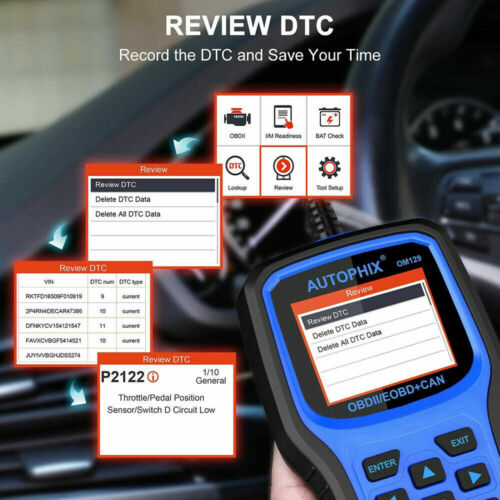 AUTOPHIX OM129 Car OBD2 Scanner Code Reader Battery Test Engine Diagnostic Tool - Picture 3 of 15
