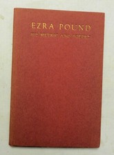 1917, Eza Pound His Metric and Poetry by T.S. Eliot, HB ANONYMOUSLY WRITTEN, NF