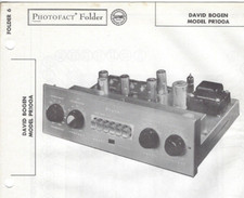 1957 DAVID BOGEN PR100A Preamplifier 8 Channel Photofact MANUAL Equalizer Preamp
