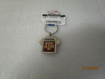 Qty (2) Texas A&M Aggies Team Logo T Shirt Spinner KeyChain - College Football