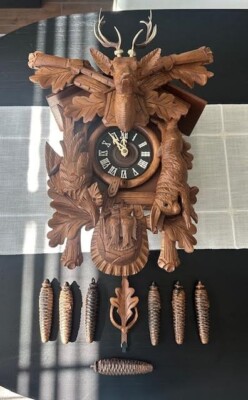 20th Century Carved Black Forest Cuckoo Clock | Hunter Style | eBay